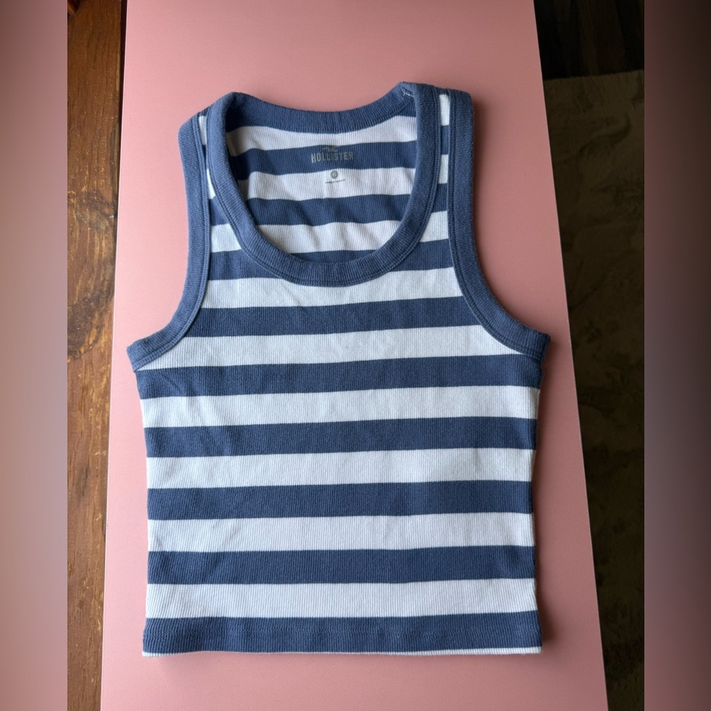 Hollister Navy and White Striped Tank